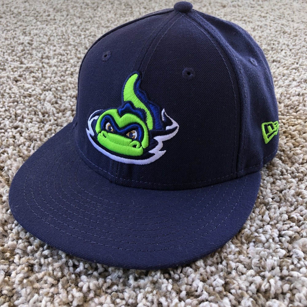 MILB Vermont Lake Monsters New Era 5950 Fitted Hat 7' All Blue Low Profile Cap